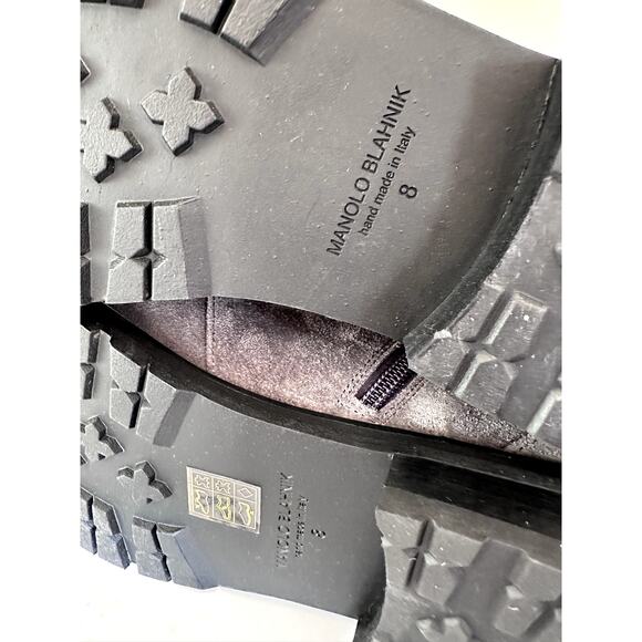 Manolo Blahnik Men Boots Fullis in Gray Lace Up Leather UK 8 Made in Italy NEW - Picture 10 of 10